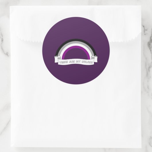 Asexualiteit regenboog ronde sticker (Tas)