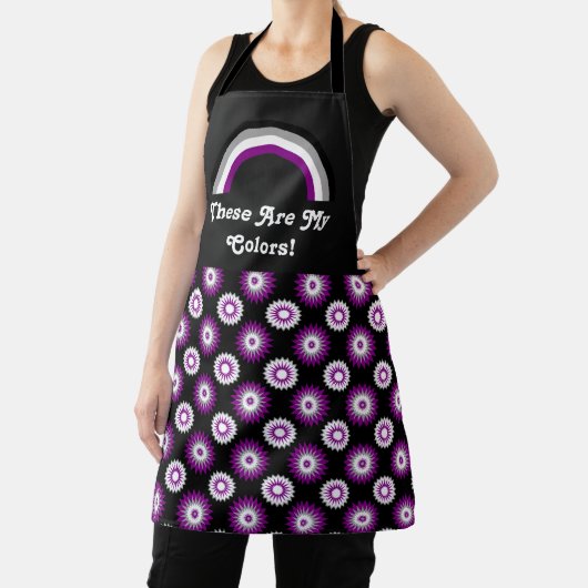 Asexualiteit trotsvlag en regenboog met tekst / do schort (Insitu)