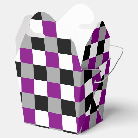 Asexualiteitkleuren, gevarieerd patroon bedankdoosjes (Geopend)