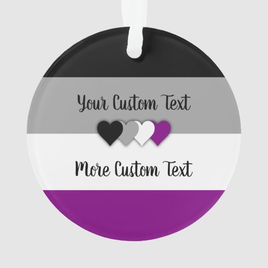 Asexualiteitspridevlag met tekst ornament (achterkant)