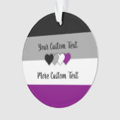 Asexualiteitspridevlag met tekst ornament (voorkant)