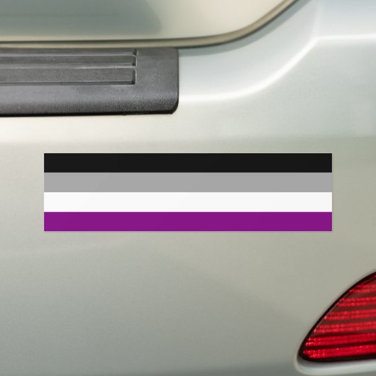 Asexualiteitvlag Bumpersticker (Op auto)