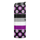 Asexuality pride flag with a black flower pattern thermosbeker (Gedraaid links)