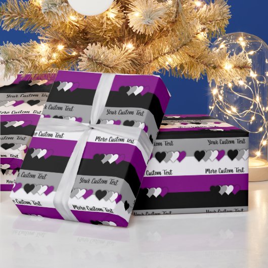 Asexuality pride flag with text wrapping paper cadeaupapier (Feestdagen)