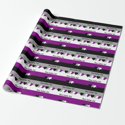 Asexuality pride flag with text wrapping paper cadeaupapier (Uitgerold)