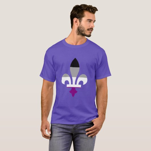 Asexuality pride fleur-de-lis T-Shirt (Voorkant volledig)