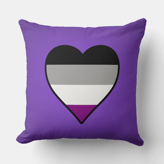 Asexuality pride heart pillow kussen (Voorkant)