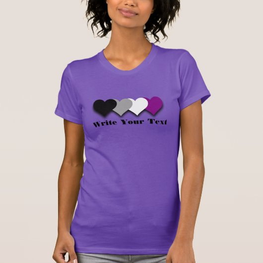 Asexuality pride hearts T-Shirt (Voorkant)