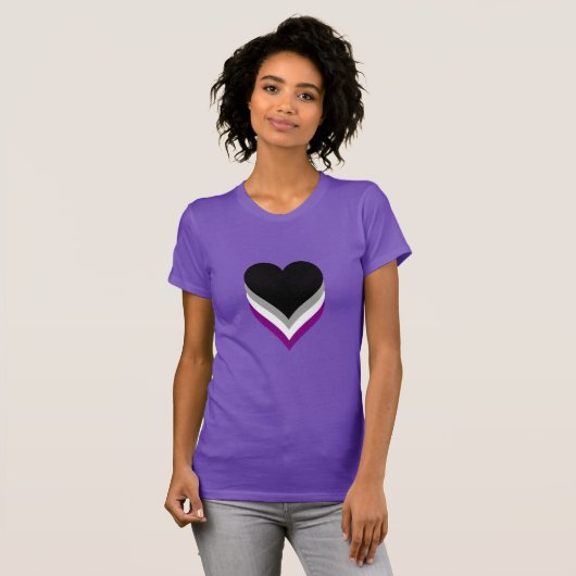 Asexuality pride hearts T-Shirt (Voorkant volledig)
