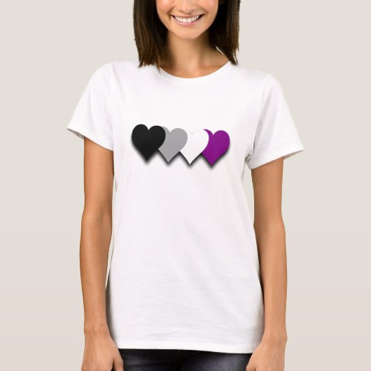 Asexuality pride hearts T-Shirt (Voorkant)