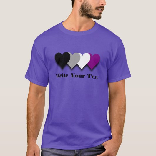Asexuality pride hearts T-Shirt (Voorkant)