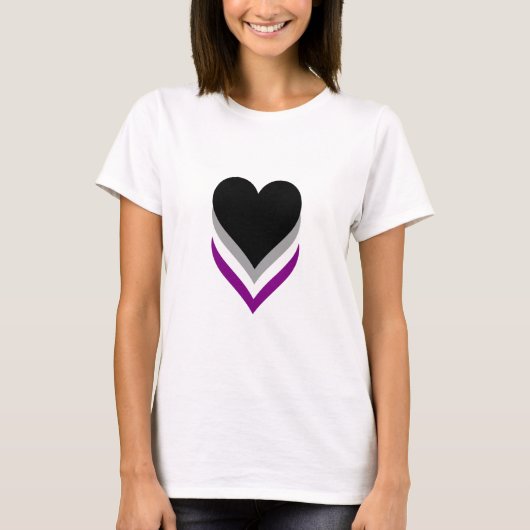 Asexuality pride hearts T-Shirt (Voorkant)