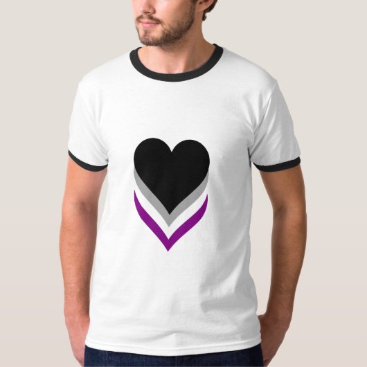Asexuality pride hearts T-Shirt (Voorkant)