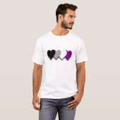 Asexuality pride hearts T-shirt (Voorkant volledig)