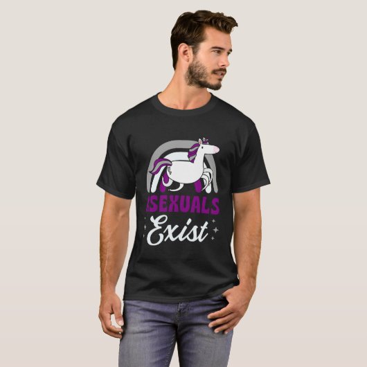 Asexuals Exist Asexual Pride Minimalist Rainbow Un T-shirt (Voorkant volledig)