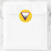 ASEXUEEL DRIEHOEK SYMBOOL 3D RONDE STICKER (Tas)