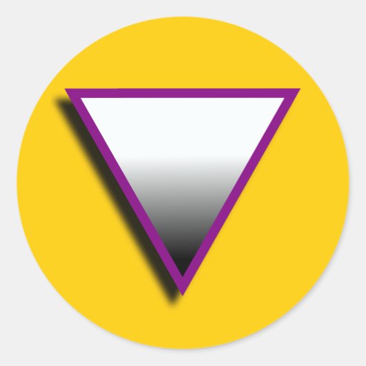 ASEXUEEL DRIEHOEK SYMBOOL 3D RONDE STICKER (Voorkant)