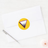 ASEXUEEL DRIEHOEK SYMBOOL 3D RONDE STICKER (Envelop)