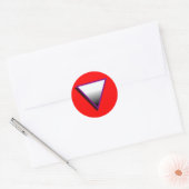 ASEXUEEL DRIEHOEK SYMBOOL 3D RONDE STICKER (Envelop)