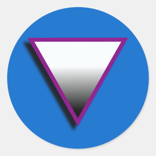 ASEXUEEL DRIEHOEK SYMBOOL 3D RONDE STICKER (Voorkant)
