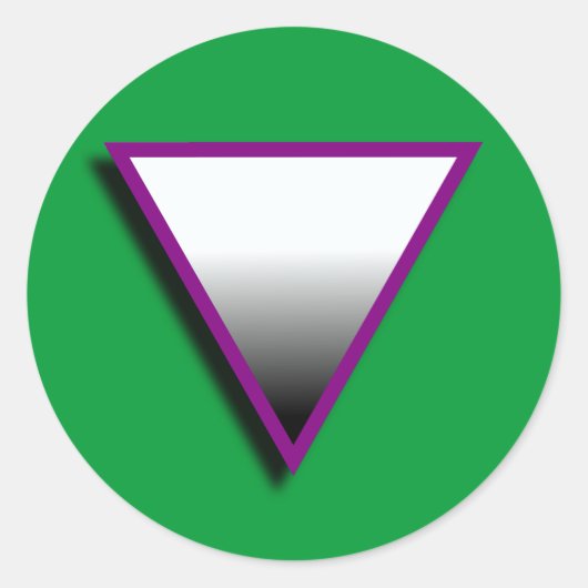 ASEXUEEL DRIEHOEK SYMBOOL 3D RONDE STICKER (Voorkant)