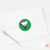 ASEXUEEL DRIEHOEK SYMBOOL 3D RONDE STICKER (Envelop)