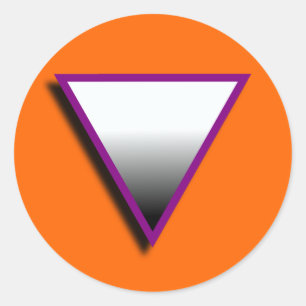 ASEXUEEL DRIEHOEK SYMBOOL 3D RONDE STICKER