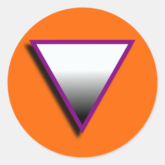 ASEXUEEL DRIEHOEK SYMBOOL 3D RONDE STICKER (Voorkant)