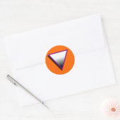 ASEXUEEL DRIEHOEK SYMBOOL 3D RONDE STICKER (Envelop)