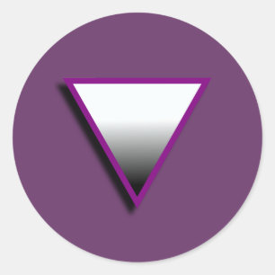 ASEXUEEL DRIEHOEK SYMBOOL 3D RONDE STICKER