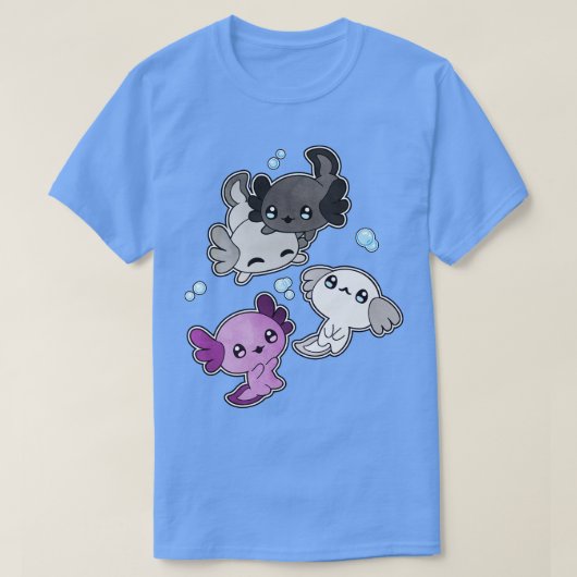 Asexuele Axolotl LGBT Pride vlag T-shirt (Design voorkant)
