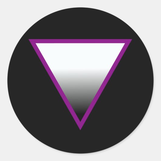 ASEXUELE DRIEHOEK SYMBOOL 3D RONDE STICKER (Voorkant)