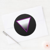 ASEXUELE DRIEHOEK SYMBOOL 3D RONDE STICKER (Envelop)