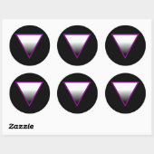 ASEXUELE DRIEHOEK SYMBOOL 3D RONDE STICKER (Vel)