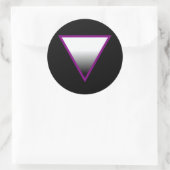 ASEXUELE DRIEHOEK SYMBOOL 3D RONDE STICKER (Tas)