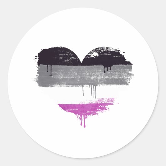 ASEXUELE HART - ASEXUELE LIEFDE RONDE STICKER (Voorkant)