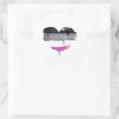 ASEXUELE HART - ASEXUELE LIEFDE RONDE STICKER (Tas)
