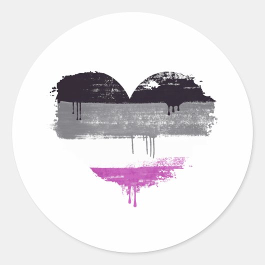 ASEXUELE HART - ASEXUELE LIEFDE RONDE STICKER (Voorkant)