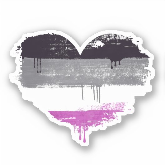 ASEXUELE HART - ASEXUELE LIEFDE STICKER (Voorkant)