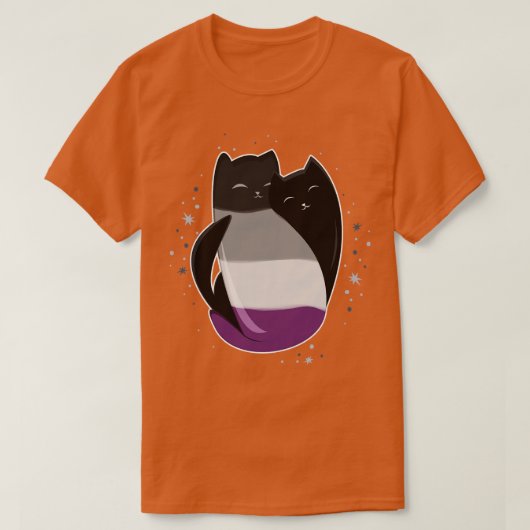 Asexuele Kat LGBT Pride Vlag T-shirt (Design voorkant)