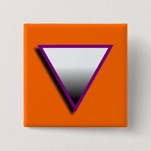 ASEXUELE TRIANGELE SYMBOOL 3D VIERKANTE BUTTON 5,1 CM (Voorkant)