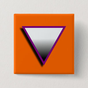 ASEXUELE TRIANGELE SYMBOOL 3D VIERKANTE BUTTON 5,1 CM