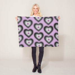 Asexuele vlag kleuren op een wazig hart fleece deken