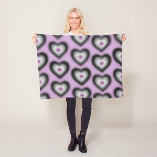 Asexuele vlag kleuren op een wazig hart fleece deken