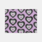 Asexuele vlag kleuren op een wazig hart fleece deken (Voorkant (Horizontaal))