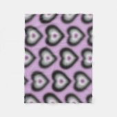 Asexuele vlag kleuren op een wazig hart fleece deken (Voorkant)