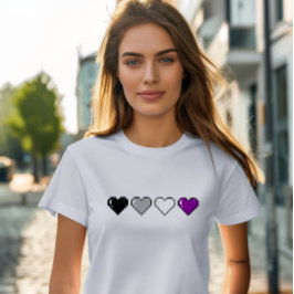 Asexuele Vlag Pixel Hart T-shirt