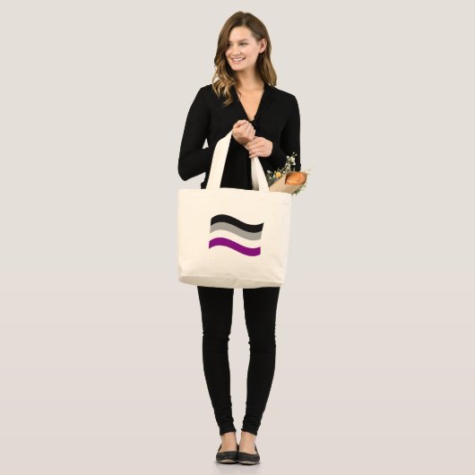ASEXUELE VLAG WATEREN GROTE TOTE BAG (Voorkant (model))