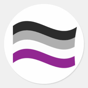 ASEXUELE VLAG ZWAIEND RONDE STICKER
