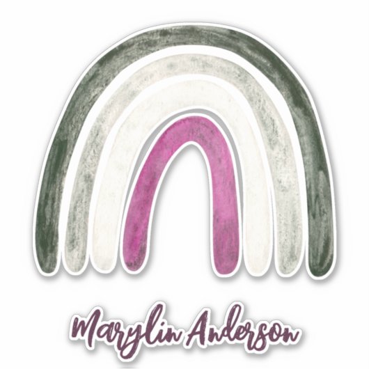 ASEXUT HARTS EN RAINBWS CUSTOM MONOGRAM STICKER (Voorkant)